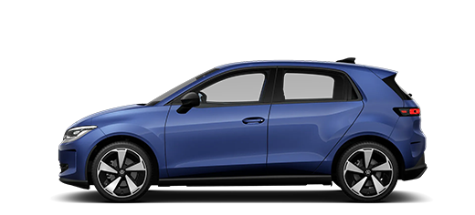 Seitliche Ansicht des ID. Polo in blau