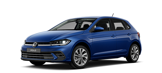 Seitlich frontale Ansicht eines VW Polo