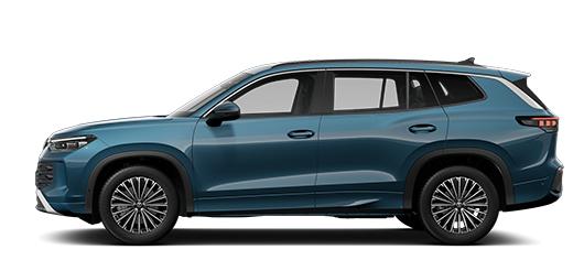 Seitliche Ansicht eines Tayron in Nightshade Blue Metallic