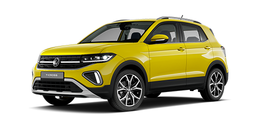 Seitlich frontale Ansicht des VW T-Cross