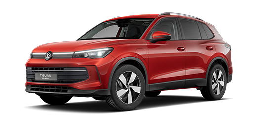 Seitlich frontale Ansicht des VW Tiguan eHybrid