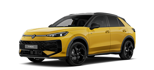 Seitlich frontale Ansicht des VW T-Roc