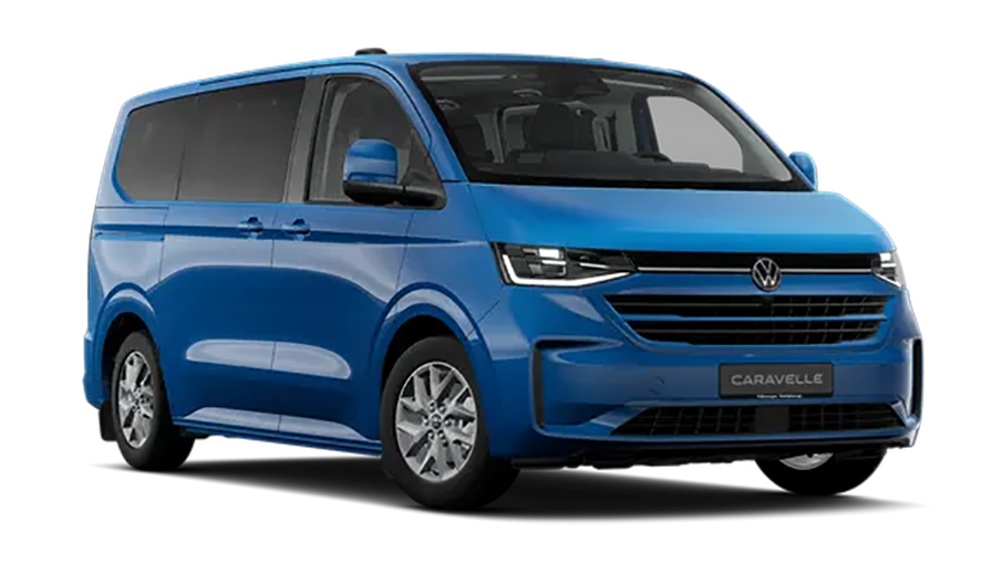 VW Caravelle modra od spredaj