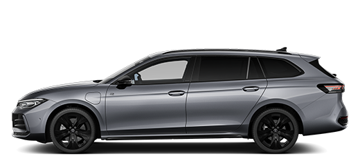 Seitliche Ansicht eines VW Passat eHybrid R-Line