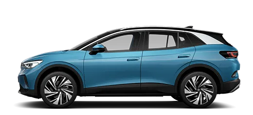 Seitliche Anscht eines VW ID.4 in blau