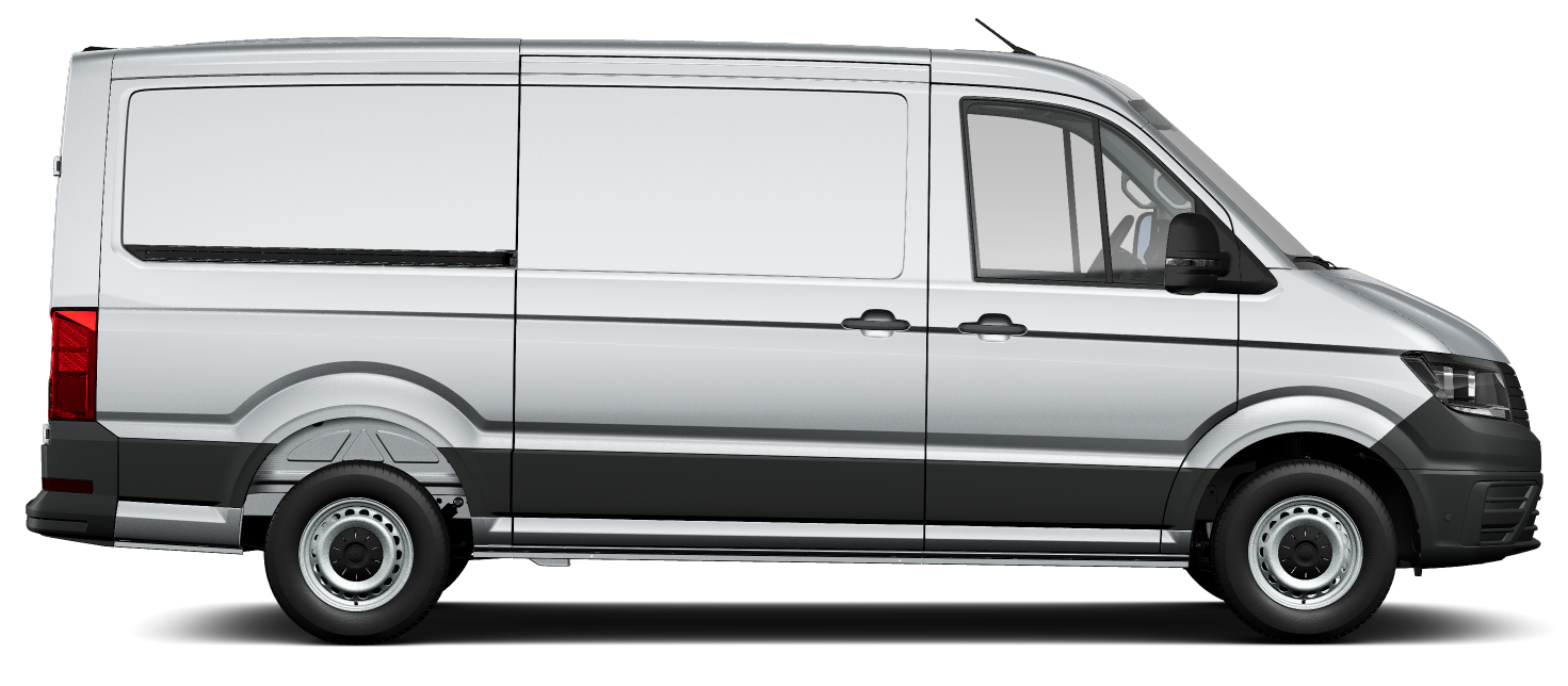 Der Crafter Kastenwagen in Silber Seite.
