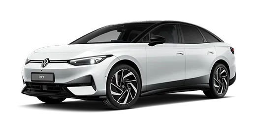 Seitlich frontale Ansicht eines VW ID.7