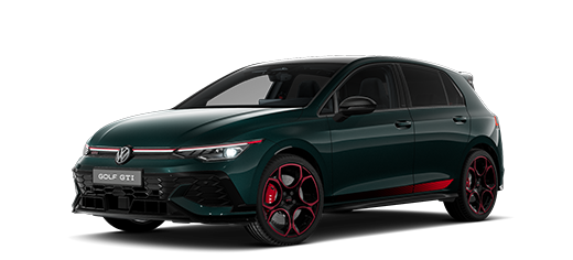 Seitlich frontale Ansicht eines VW Golf GTI EDITION 50