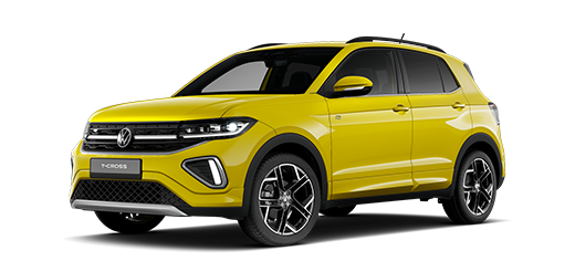 Seitlich frontale Ansicht des VW T-Cross