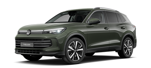 Seitlich frontale Ansicht des VW Tiguan